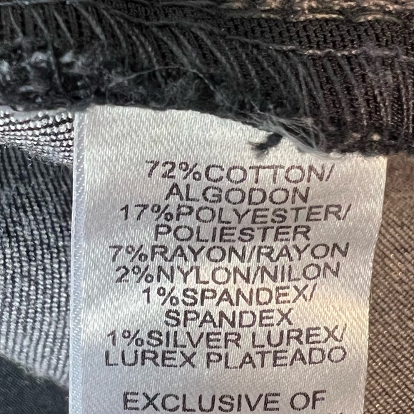 Wit & Wisdom Black glitter High Waisted Straight Leg Denim cuffed Jean - Picture 12 of 12